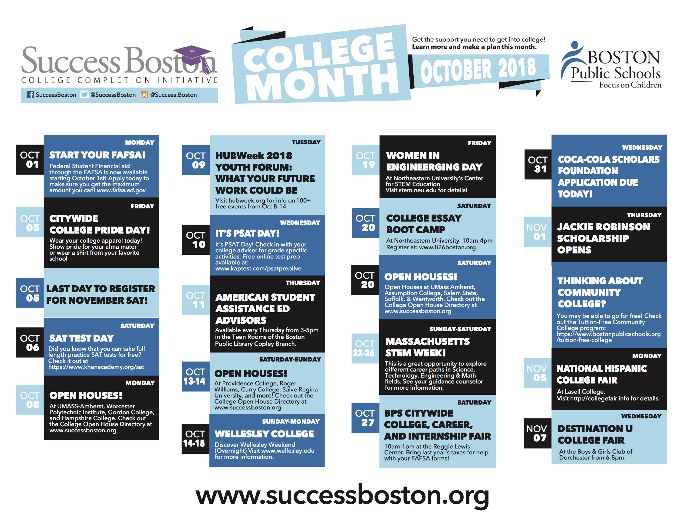 october is success boston college month success boston calendar month themes